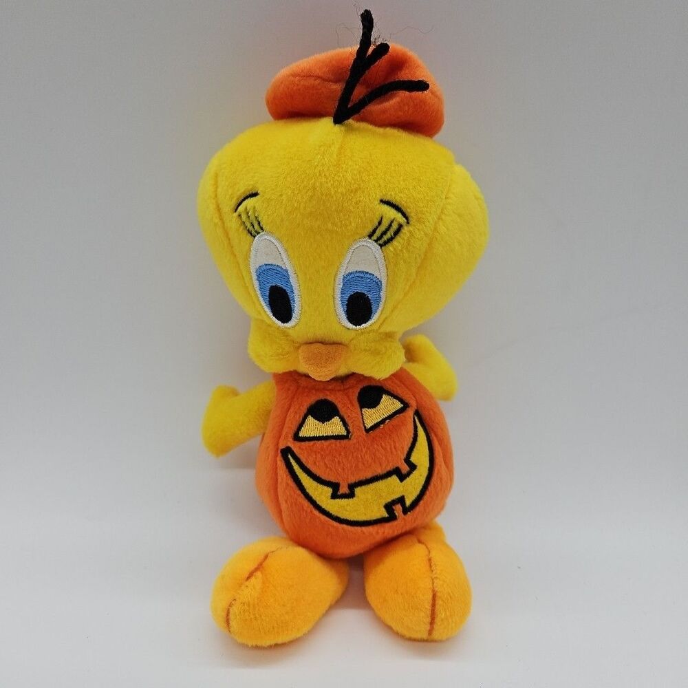HALLOWEEN TWEETY BIRD Pumpkin 8" Plush Stuffed Animal WB Warner Bros